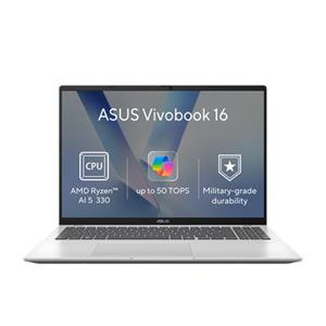 ASUS Vivobook 16 - Ryzen AI 5 330/16GB/512GB SSD/16"/WUXGA/IPS/2y PUR/Win 11 Home/stříbrná