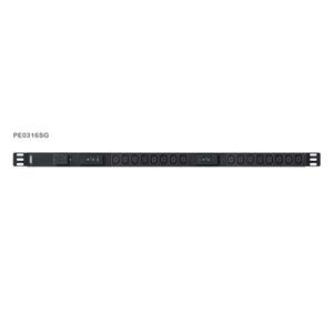 Aten PE0316S 0U Basic PDU s přepěťovou ochranou 32A přívodní kabel 1,6m IEC60309 Výstup 16x C13