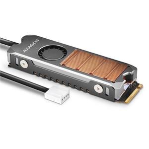 AXAGON CLR-M2FAN měděný chladič s ventilátorem pro jednostranné i oboustranné M.2 SSD disky velikosti 2280, výška 13 mm