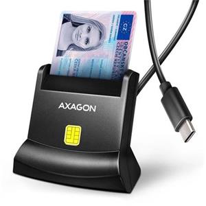 AXAGON CRE-SM4NC, USB-C čtečka kontaktních karet Smart Card (eObčanka), stojánková, kabel 1.2 m