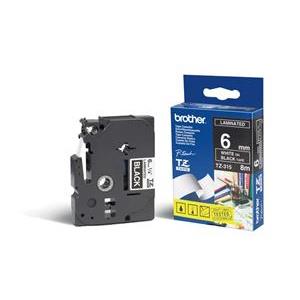 Brother - TZe-315 černá/bílá (6mm Laminované)