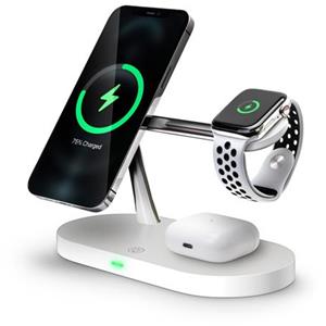 CONNECT IT MultiCharge 5 v 1 MagSafe Wireless Fast Charge bezdrátová nabíječka, BÍLÁ