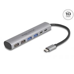 Delock 6 portový rozbočovač USB se 4 x zásuvkami USB Typu-A a se 2 x zásuvkami USB Type-C
