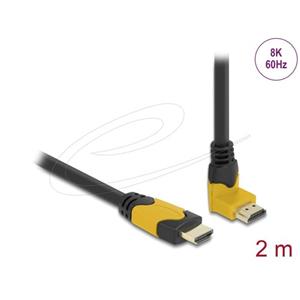 Delock High Speed HDMI kabel samec přímý na samec 90° pravoúhlý nahoru 48 Gbps 8K 60 Hz 2 m