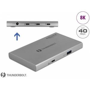 Delock HUB Thunderbolt 4, 3 portový, s přídavným portem SuperSpeed USB 10 Gbps Typu-A 8K
