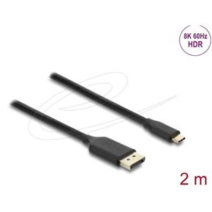 Delock Kabel USB Type-C™ na DisplayPort (DP Alt Mód) 8K 60 Hz s funkcí HDR 2 m černá
