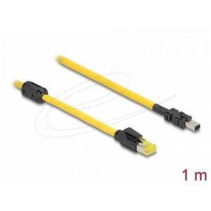 Delock Kabel ze zástrčky RJ45 Cat.6 na zástrčku Mini I/O 8 pin D-shape type 2, 1 m, žlutý