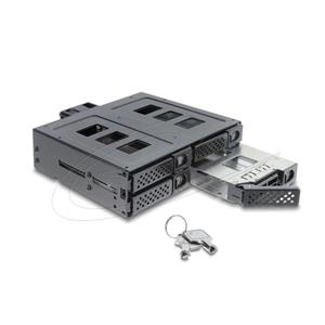 Delock Mobilní rámeček rozměru 5.25” pro 4 x 2.5” HDD / SSD SATA nebo SAS, se zámkem