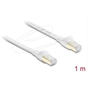 Delock Plochý spojovací kabel RJ45 Cat.8.1 U/FTP, až 40 Gbps, 1 m, bílý