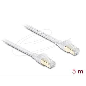 Delock Plochý spojovací kabel RJ45 Cat.8.1 U/FTP, až 40 Gbps, 5 m, bílý
