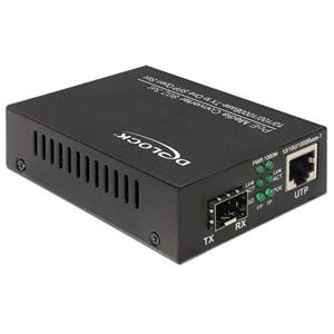 Delock PoE+ Media Converter 10/100/1000Base-T to SFP