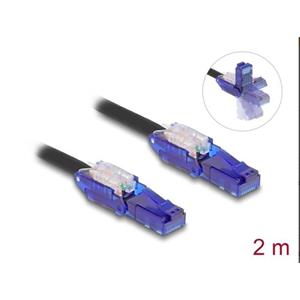 Delock Síťový kabel RJ45, Cat.6, UTP, s výklopnými zástrčkovými konektory (180°), 2 m
