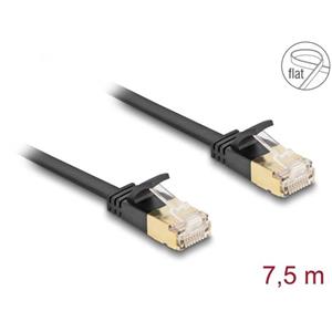 Delock Síťový kabel RJ45 Cat.6A, ze zástrčky na zástrčku,s robustní západkou a hrubým plochým kabelem Cat.7, U/FTP,7,5 m