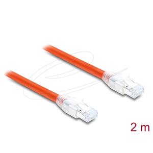 Delock Síťový kabel RJ45 Cat.8.1 S/FTP, 2 m, až 40 Gbps, oranžový