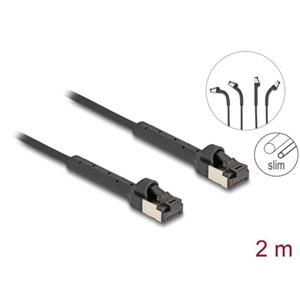 Delock Síťový kabel s rozhraním RJ45 Slim, Cat.8.1, U/FTP, ohebný, až 40 Gbps, černý, 2 m