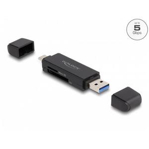 Delock SuperSpeed USB 5 Gbps čtečka karet USB Type-C™ / Typu-A pro paměťové karty SD a Micro SD