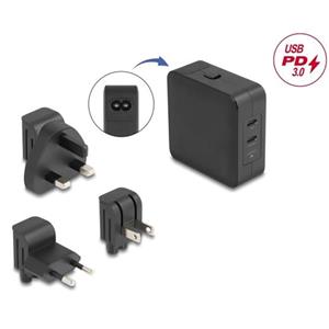 Delock USB nabíječka GaN, 2 x USB Type-C™ PD 3.0 o výkonu 65 W