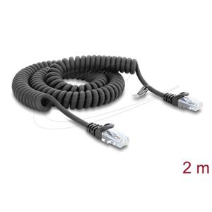 Delock Vinutý kabel rozhraní RJ50, ze zástrčky na zástrčku, 2 m, černý
