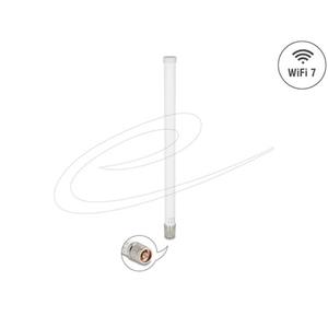 Delock WiFi 7 anténa N samec 4,5 - 6,6 dBi 32 cm všesměrová pevná venkovní bílá