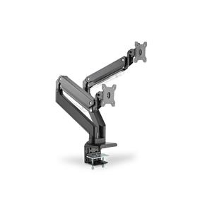DIGITUS univerzální držák pro dva monitory s plynovou pružinou a svorkou VESA 75x100