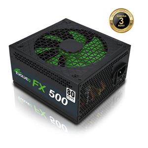 EVOLVEO FX 500, zdroj 500W, 80+ White, ATX 2.2, 1× PCIe, aPFC, tichý 140mm ventilátor, 4x SATA, bulk, záruka 3 roky, černý