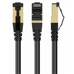 GEMBIRD PP8-LSZHCU-BK-0.5M – S/FTP Cat. 8 patch kabel s LSZH pláštěm, černý, 0,5 m