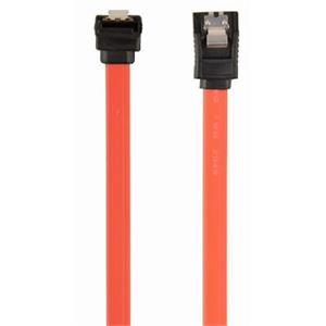 GEMBIRD Serial ATA III datový kabel, 10 cm, s konektorem ohnutým o 90 stupňů, hromadné balení, kovové klipy