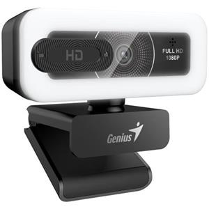Genius FaceCam Light Webkamera, Full HD 1080p, LED osvětlení, vestavěný mikrofon, krytka soukromí, USB/C, černá