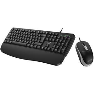 Genius KM-123 Set klávesnice a myši, drátový, CZ+SK layout, opěrka dlaně, 1200 DPI, Copilot, USB, černý