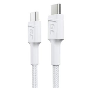 Green Cell PowerStream Cable White USB-C Type C 30cm with fast charging Power Delivery 60W, Ultra Charge, Quick Charge 3