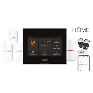 iGET HOME X5 Advanced - Domovní Wi-Fi smart alarm s LCD, kompletní set, podpora Tuya