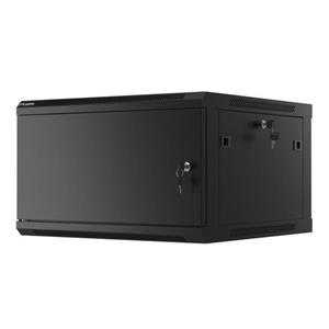 LANBERG Nástěnná jednodílná skříň 19", 6U/600x600 FOR SELF-ASSEMBLY plechové dveře černá (RAL9004) (v rozloženém stavu