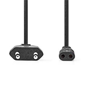 Nedis IEC-320-C1 | Přímý | Přímý | Poniklované | 2.00 m | Plochý | PVC | Černá | Box