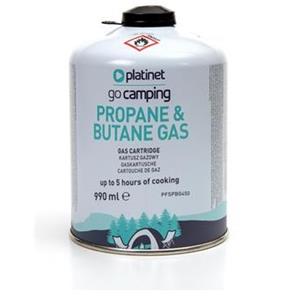 PLATINET BUTANE & PROPANE GAS CARTRIDGE CANISTER 450g 990 ml 5h