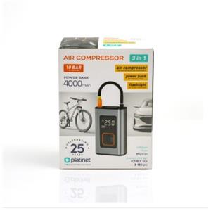 PLATINET Kompresor 10 bar s powerbankou 4000mAh a svítilnou