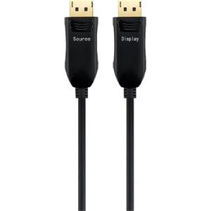 PremiumCord Optický DisplayPort 1.3/1.4 přípojný kabel M/M, zlacené konekt. 15m