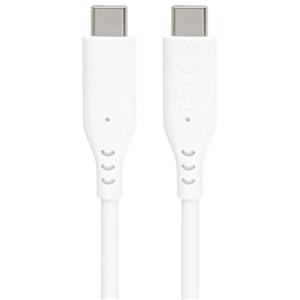 PremiumCord Silikonový kabel s konektory USB-C 60W 480Mbps bílý extra měkký 1,5m