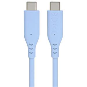 PremiumCord Silikonový kabel s konektory USB-C 60W 480Mbps modrý extra měkký 1,5m