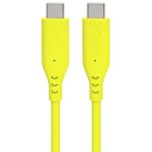 PremiumCord Silikonový kabel s konektory USB-C 60W 480Mbps žlutý extra měkký 1,5m