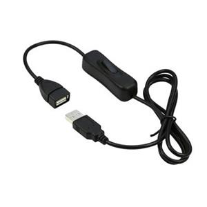 PremiumCord USB 2.0 kabel prodlužovací s vypínačem, A male- A female,1m černá