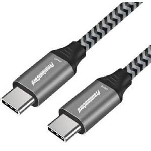PremiumCord USB-C kabel ( USB 3.2 GEN 2x2, 5A, 100W, 20Gbit/s ) 1m, bavlněný oplet